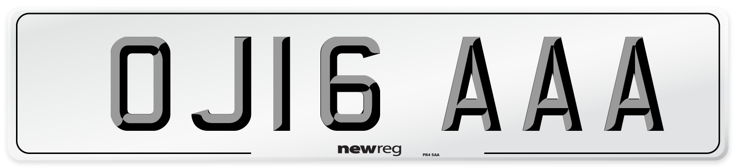 OJ16 AAA Number Plate from New Reg